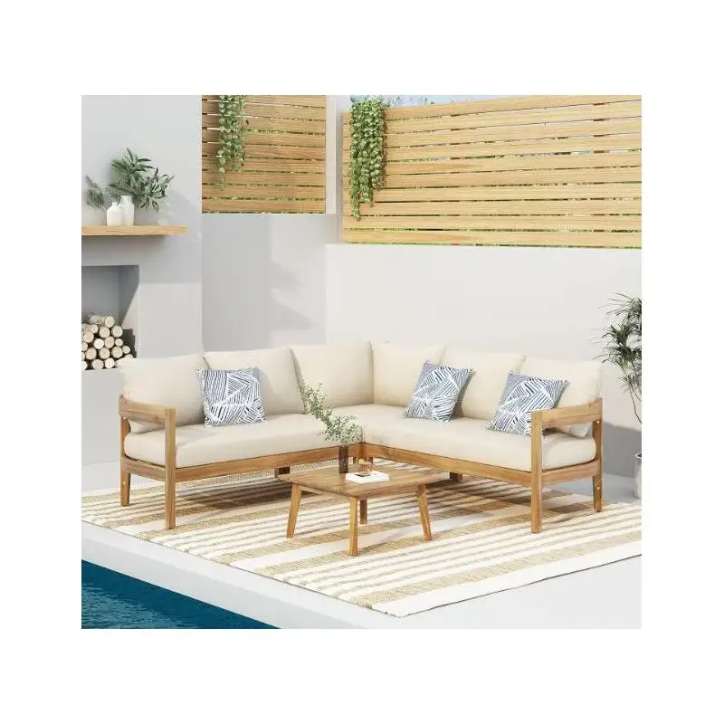 

Комплект диванов из тикового и бежевого Бруклин для гостиной — современный дизайн, удобный и стильный, идеально подходит для домашнего декора