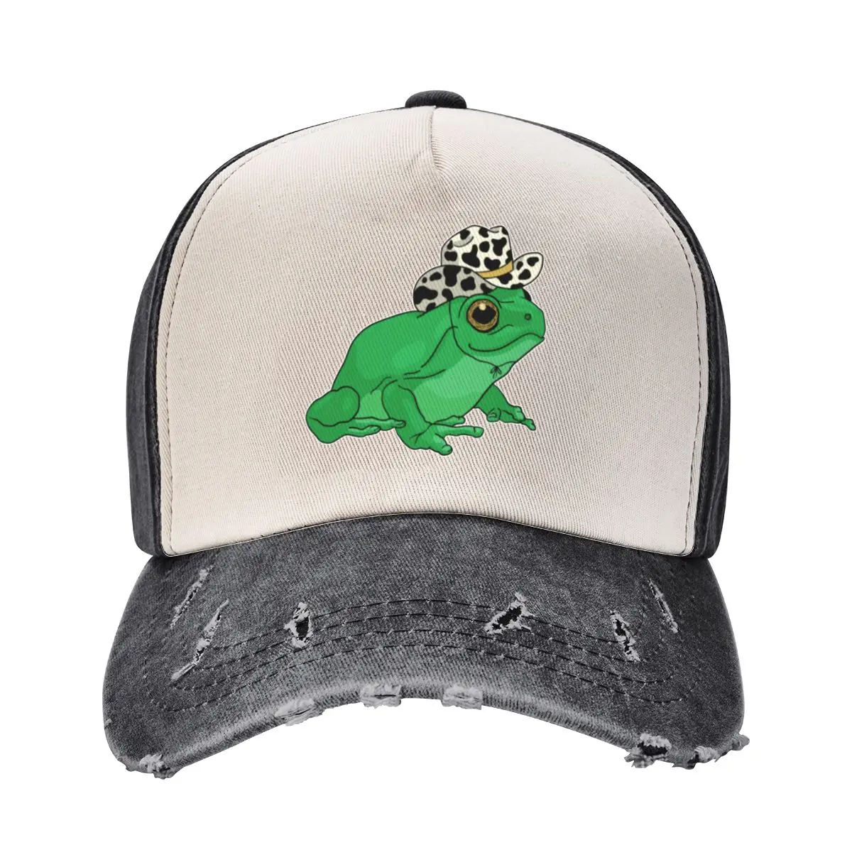 Cute Frog with Cowboy Hat - Kawaii Cottagecore Aesthetic Froggy - Western Rodeo Contry Lover Toad - Youth Teen Pas Baseball Cap