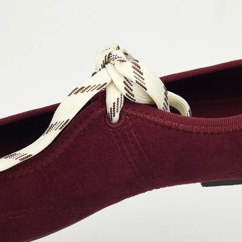 Casual Lace Up Red Ballet Flats Shoes for Women Comfortable Cloth Mary Janes Footwear Spring Autumn Round Toe Ladies Loafers view 6