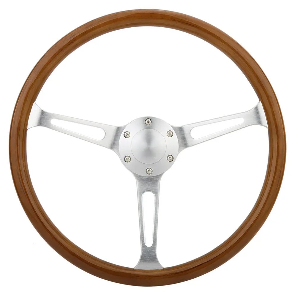 Universal car wooden steering wheel, 380mm steering wheel retro wood flat , vintage steering wheels for sale