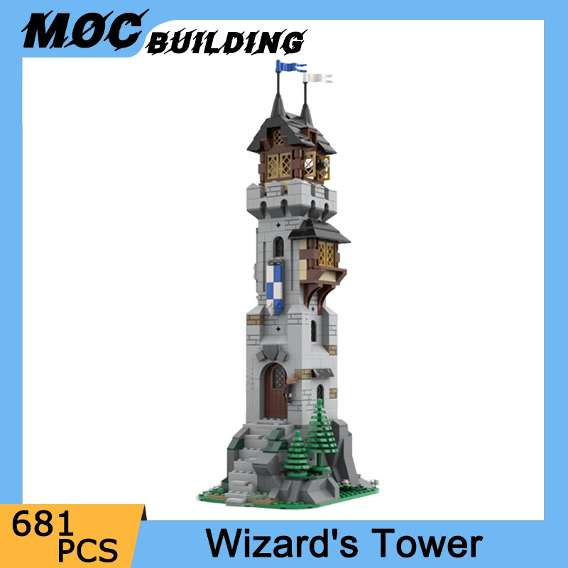 

MOC Medieval Magic Castle Model Building Blocks Wizard Tower Secrets Laboratory DIY Assemble Bricks Puzzle Toys Collection Gifts