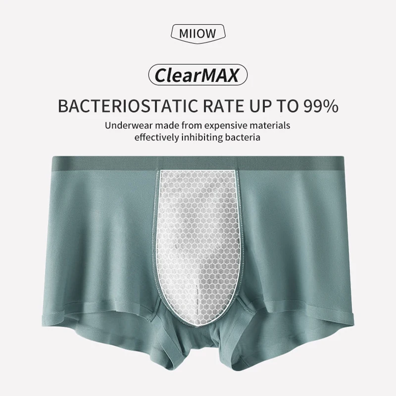 MiiOW 3Pcs Sexy Men Underpants Boxers Shorts Quick Dry Trunks Man Underwear Graphene Antibacterial Boxer Mens Panties Mens M1320