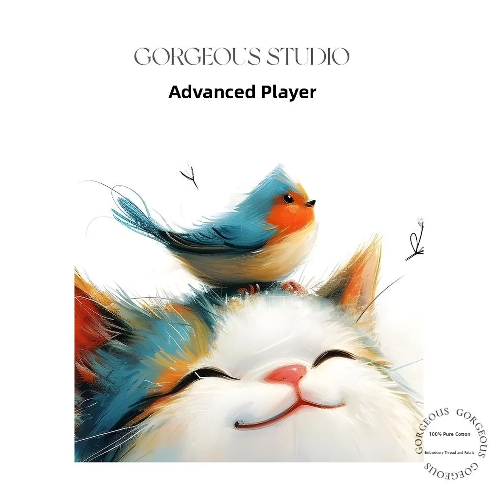 

No Mixing Embroidery Spring Chaos 16CT Small Grid Precision Printing Cross Stitch Kit High CT Cute Animal Material Package