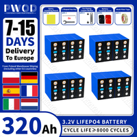 PWOD 16PCS 3.2V 320AH Lifepo4 Battery 8000 Cycle Rechargeable Batteries DIY 12V 24V 48V RV EV Boat Golf Cart Yacht Van Cell Pack