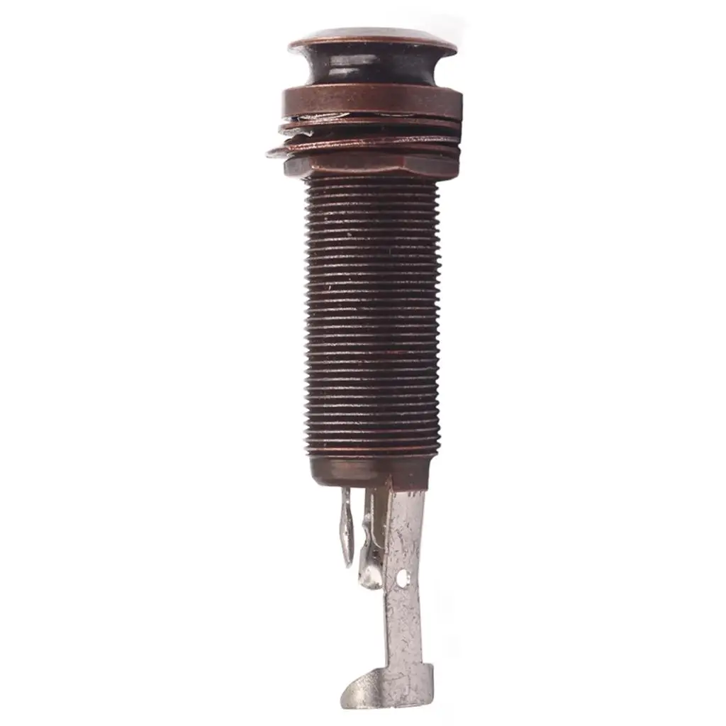 Cylinder Endpin Jack Socket Purple Bronze 1 4 Stereo Output Jack Durable Parts for Electric Bass