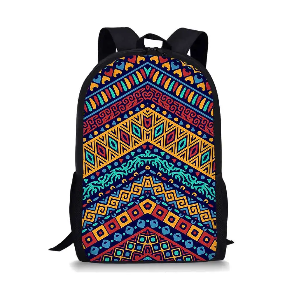 Mochila con patrón de estilo Tribal étnico, mochilas escolares para adolescentes, niños y niñas, bolsas de viaje al aire libre, mochila multifuncional africana