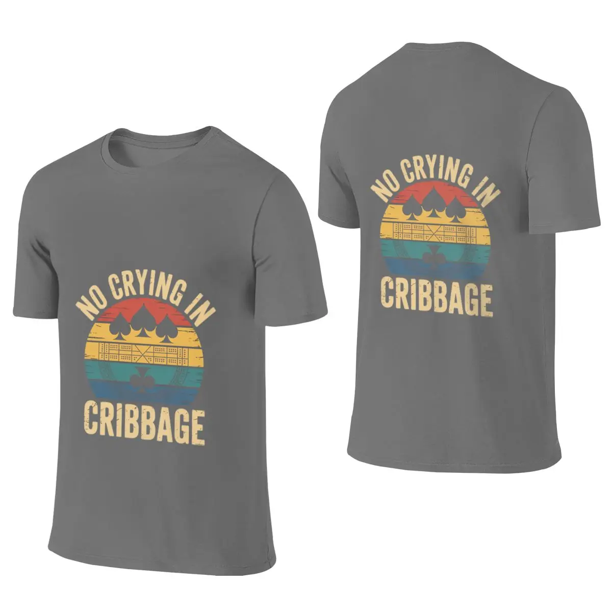 No Crying In Cribbage Cribbage Board Game Simple Reversible T-shirt Artistic Boy Rich Color Shirt