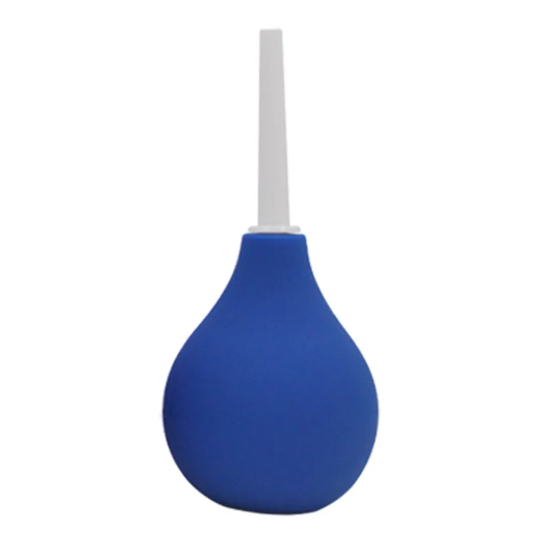 89mL Pear Shaped Enema Rectal Shower Cleaning System Silicone Gel Blue Ball For Anal Anus Colon Enema Anal Cleaning