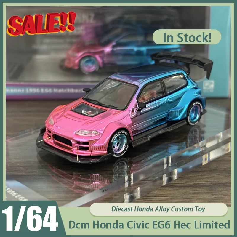 新入荷 Dcm 1:64 ホンダ シビック EG6 Hec 限定版 スタック改造車 合金 ミニチュア ダイキャスト オーナメント カスタム おもちゃ