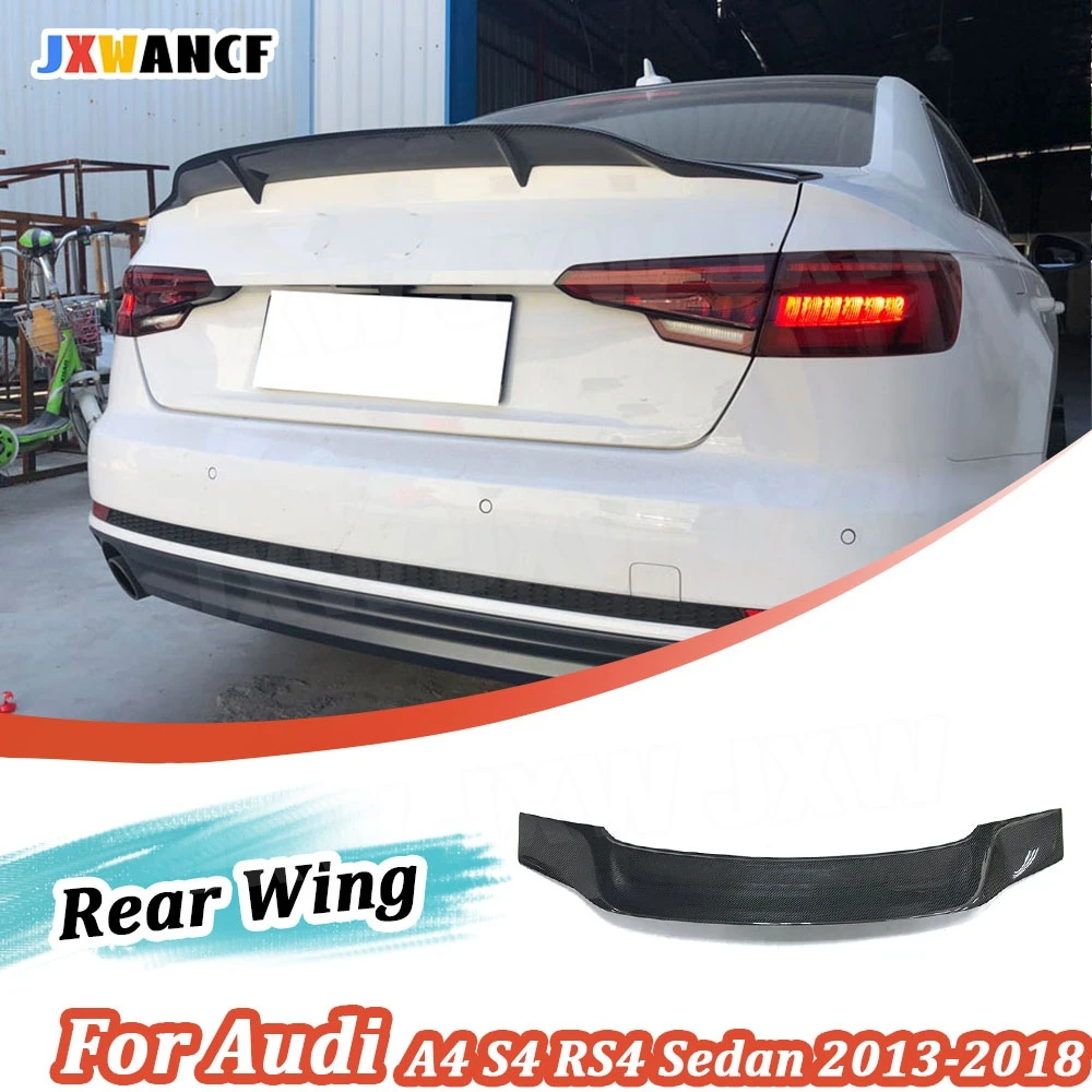 

JXWANCF автомобильный задний спойлер из углеродного волокна, крылья багажника для Audi A4 S4 RS4, седан, 4-дверный задний спойлер 2013-2018 FRP