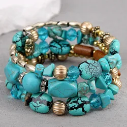 New Blue Bohemian Acrylic Bracelets for women jewelry accessories pulseiras para as mulheres bracelet
