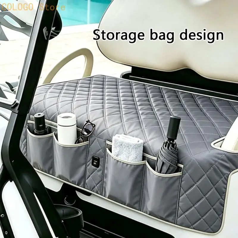 Heated Golf Cart Cover with Direct USB or Portable USB Power, Wipe-Clean PU Leather, Integrated Control, and Warmth for