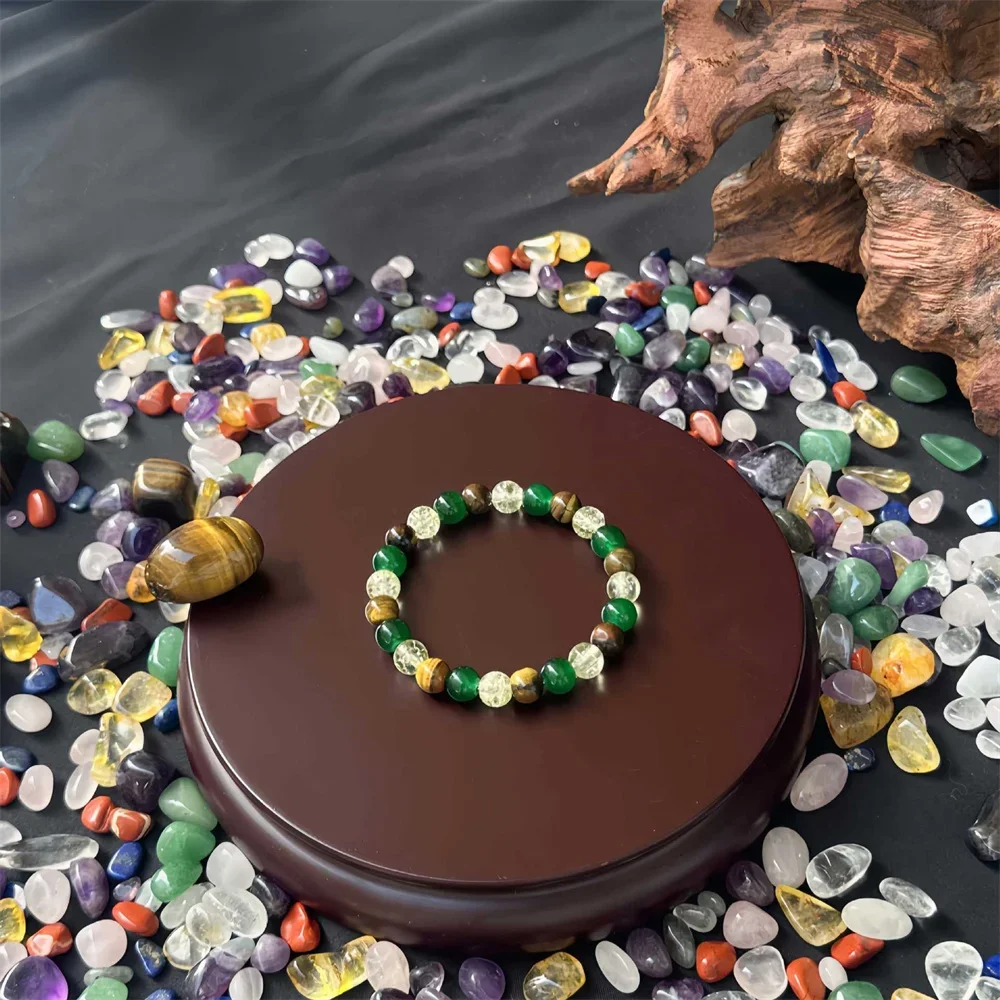 Fashion Handmade 1pc/ Attract Wealth and Prosperity Bracelet Made of Natural Stone with Wooden Beads Bracelet Men Women Jewelry