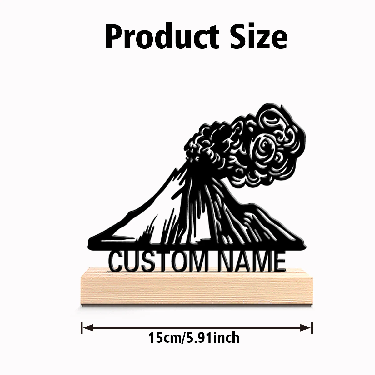 1pc Fashion Personalized Custom volcano Steampunk Wall Decor with Wooden Accents Ideal for Workshop Garage Man Cave Themes Vale view 2