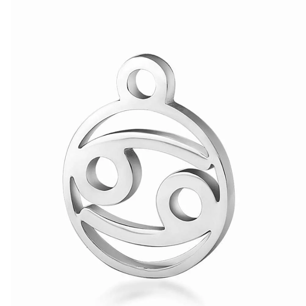 

1Set Constellation Stainless Steel Pendant Circle Charms Creative Jewelry Making Accessories for Necklace Keychain Bracelet Gift