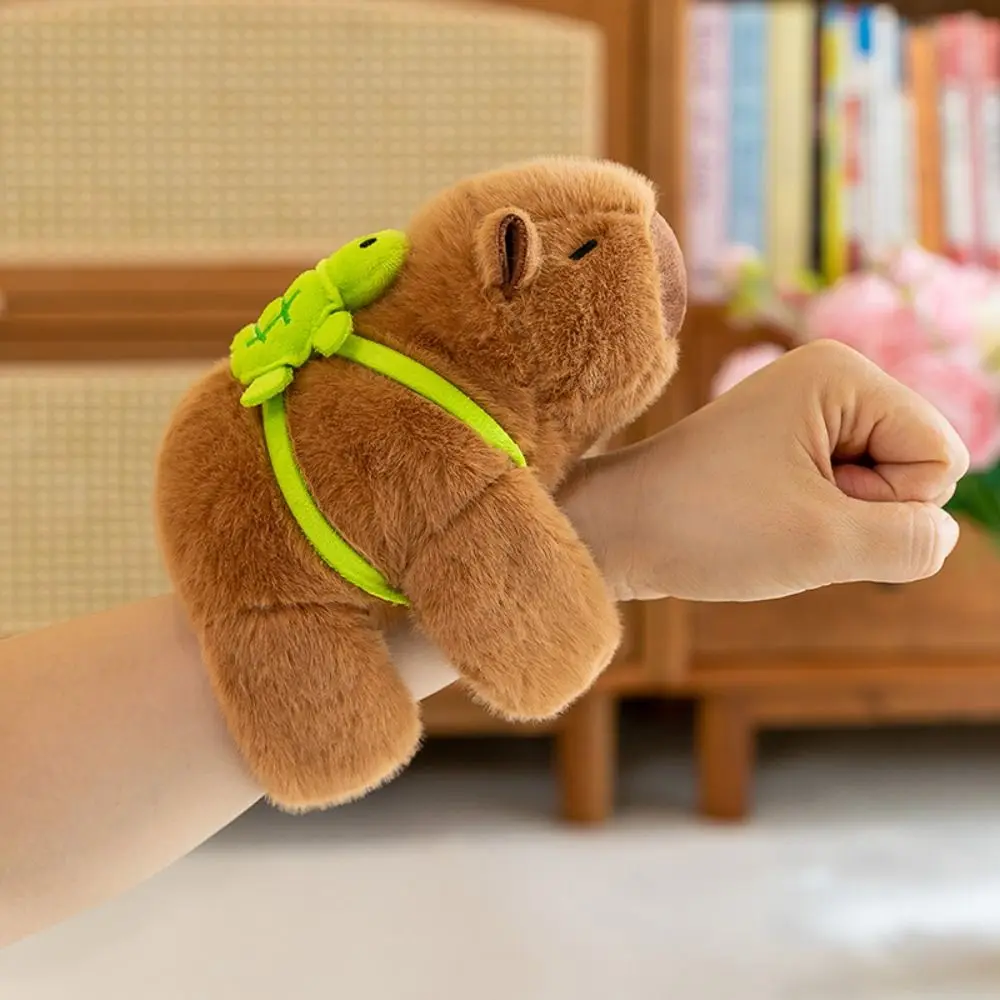 Capybara Rodent Slap Bracelet Series Simulation Pink Capybara Plush Doll Slap Bracelet Cute Doll Wrist Style