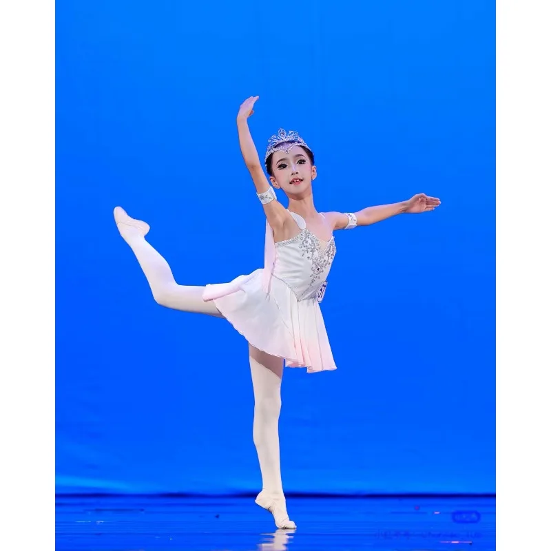 큐피드 발레 드레스, 할더 지코이드 아동 공연 드레스, 짧은 치마, 전문 맞춤형 대회 드레스