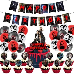 44Pcs Movie Theme Adult Birthday Balloon Party Decoration Supplies The Vampire Diaries Banner Cake Topper Baby Shower Globos Toy