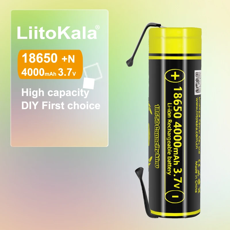 1-40pcs LiitoKala King4000-N Nickel 3.7V 18650 4000mAh 12A Discharging Rechargeable Batteries For Flashlight batteries