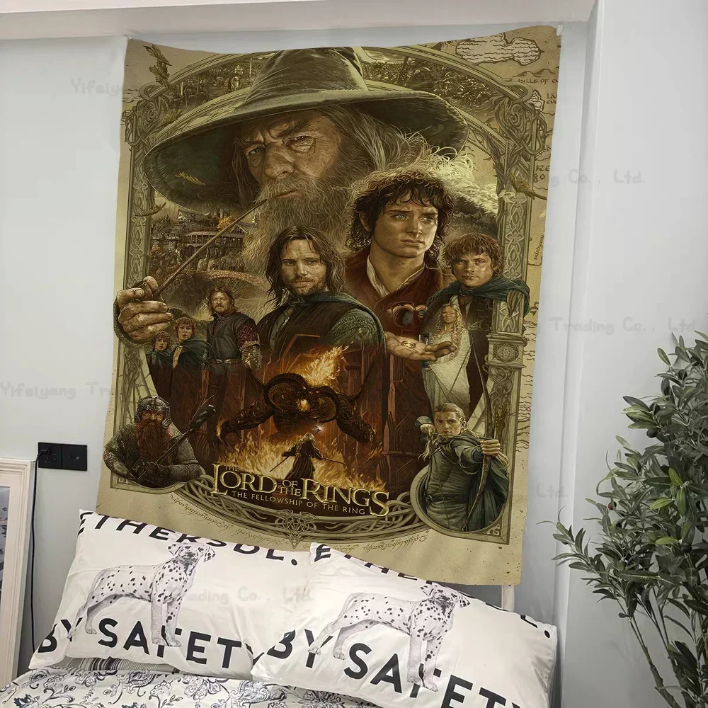Classic Vintage The Lords of the Rings Printed Large Wall Tapestry Hanging Tarot Hippie Wall Rugs Dorm Home Decor