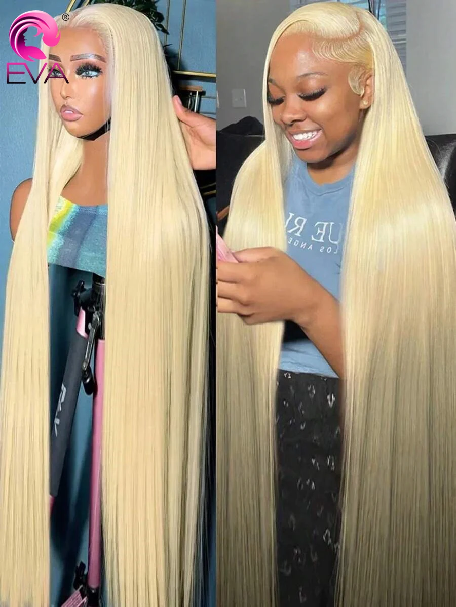 إيفا 613 HD الدانتيل الشفاف الباروكة الأمامية 13x6 شقراء مستقيم 100% خصلات الشعر المستعار الإنسان للنساء قبل قطعها 13x4 الدانتيل الجبهة الباروكات
