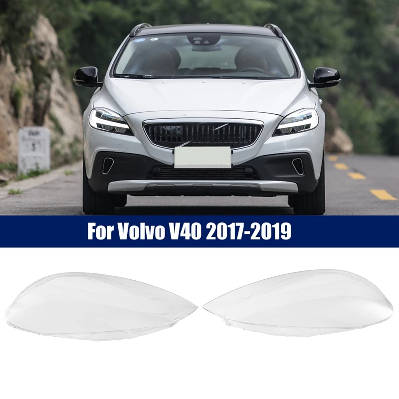 For Volvo V40 2017-2019 Car Transparent Lampshade Head Light Lamp Cover Glasses Lamp Shade Headlight Shell Cover Lens Parts