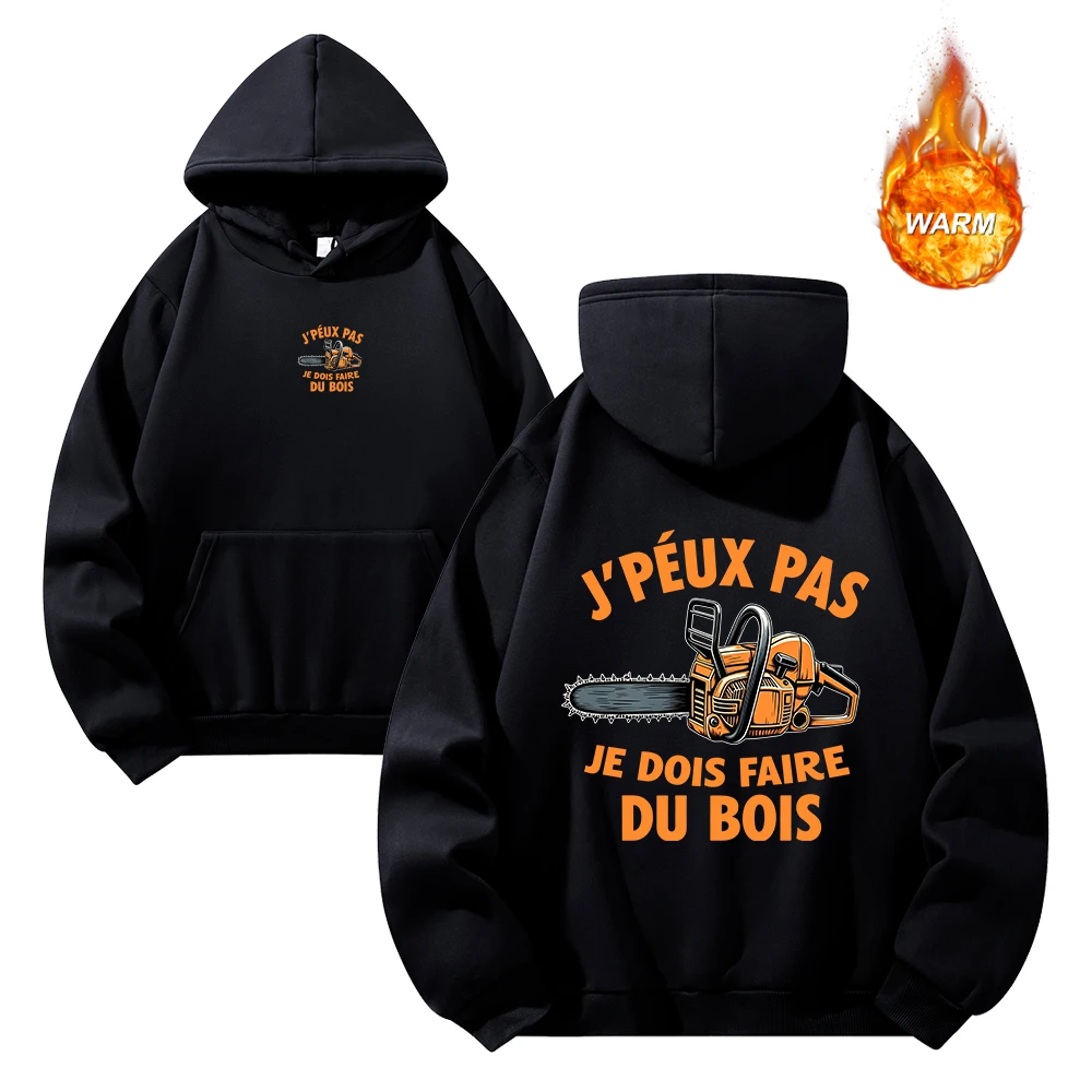 Men's Fun Chainsaw Print Hoodies Autumn And Winter Casual Warm Pullover Sweatshirt Everyday Street Style Commute Sports Top