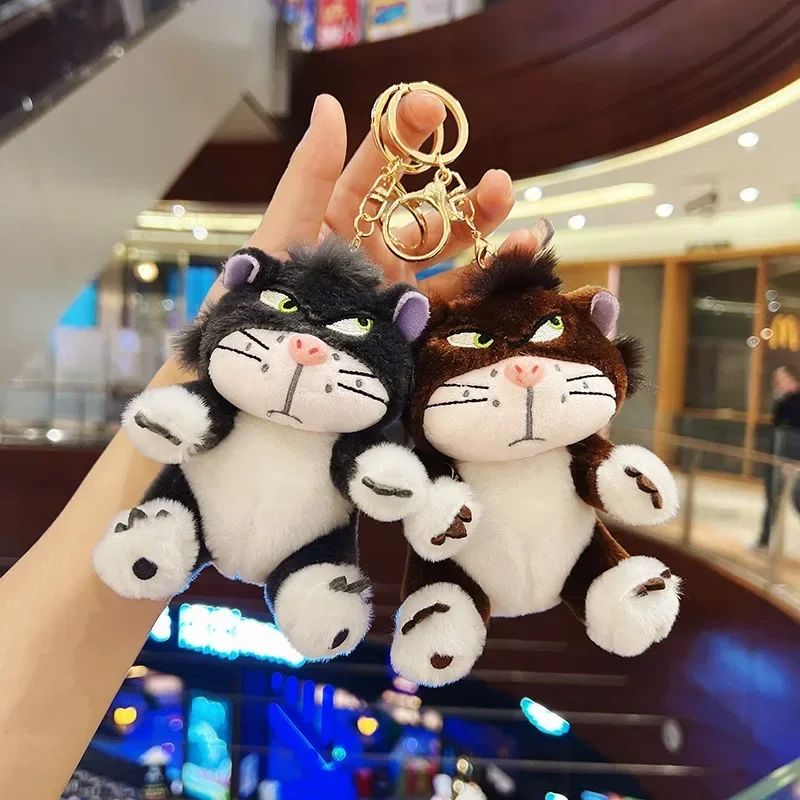 Cute Lucifer Cat Keychain Anime Movie Stuffed Doll Soft Lucifer Cat Plushie Girl Bag Pendant Key Chain Birthday Gift Mother Gift