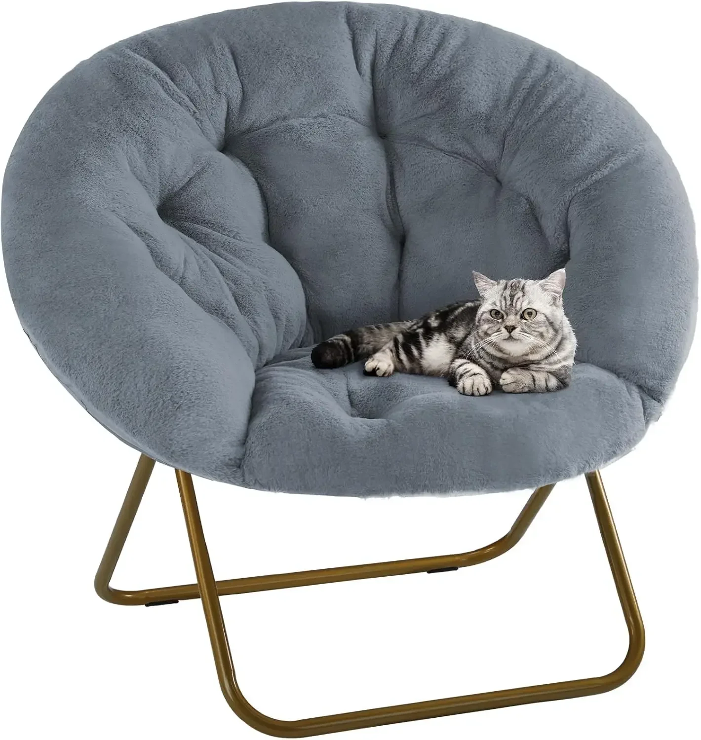 

Comfy Saucer Chairs Cozy Faux Fur Soft Lounge Cute Folding Bedroom Living Room Seat Flexible Reading Foldable Seating for Kids