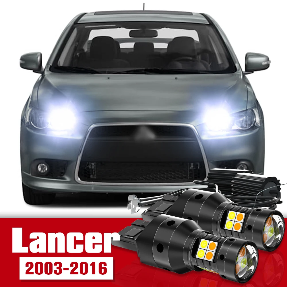 

2x LED Accessories Dual Mode Turn Signal+Daytime Running Light DRL For Mitsubishi Lancer 7 8 2003-2016 2010 2011 2012 2013 2014