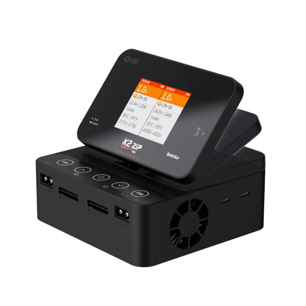 

ISDT K2 ZIP AC 200 Вт / DC 500Wx2 Двухканальное интеллектуальное зарядное устройство с 2,8-дюймовым IPS ЖК-экраном для 1~8S LiFe Lilon LiPo батареи