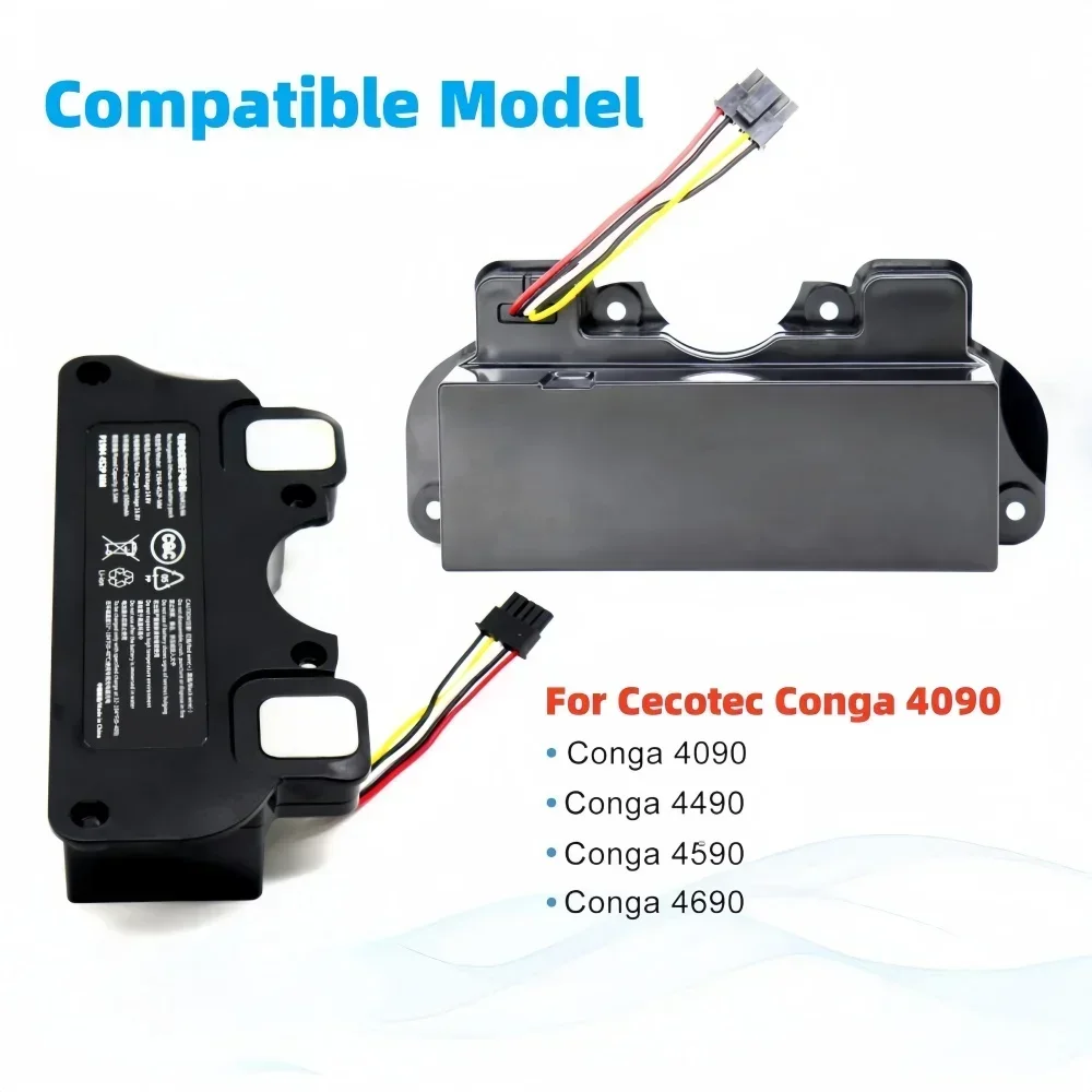 

Новый сменный аккумулятор для CECOTEC CONGA 4090 4490 4590 4690, аксессуары для робота-пылесоса, запасные части, инструмент 14,8 В 12800 мАч