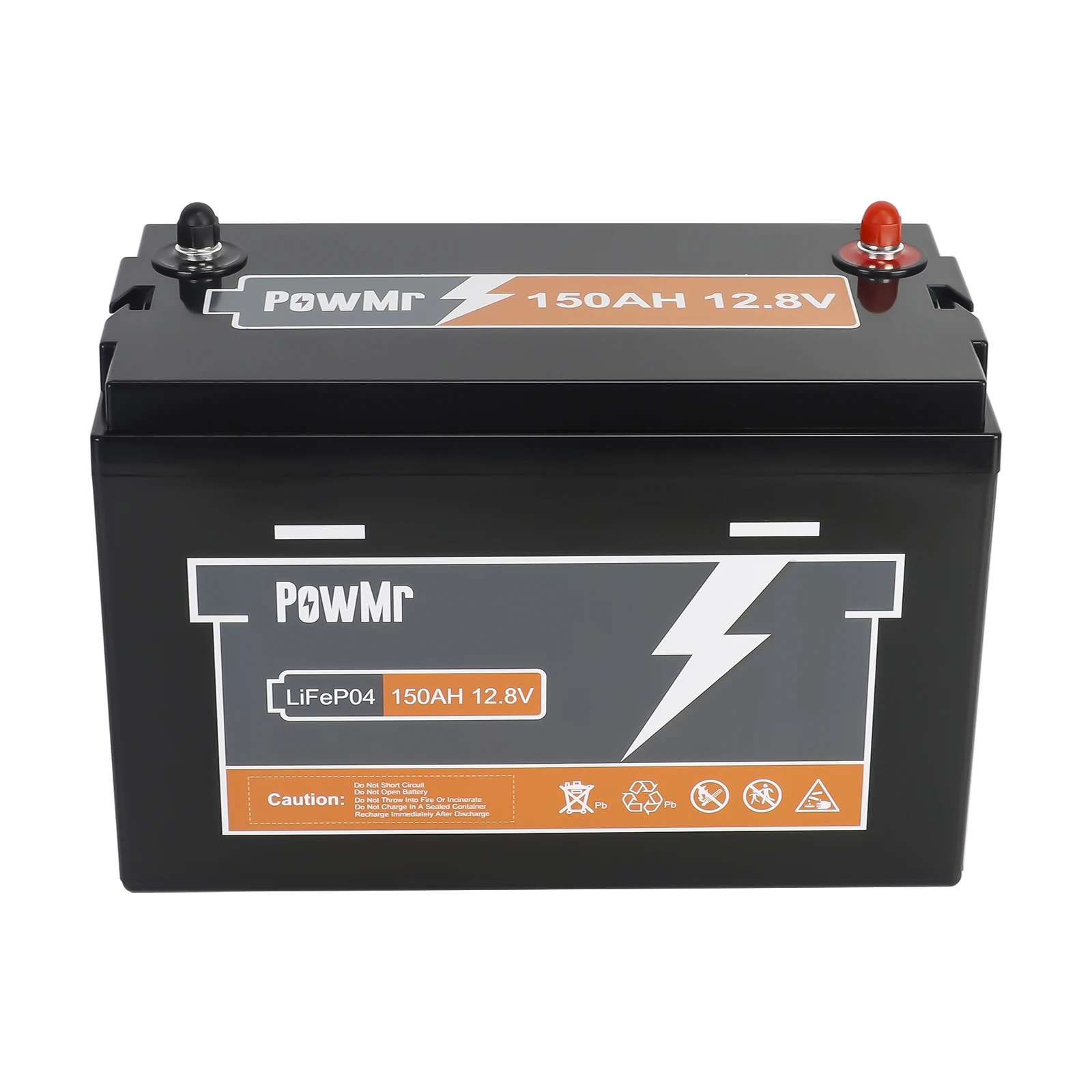 PowMr 12,8V 150Ah LiFePO4 Batterie mit integriertem BMS, 6000 Zyklen, 1920W, Schnellladung, wartungsfrei für Solar, Wohnmobile, Boote, Golfwagen, Gabelstapler, Medizin, Telekom, USV