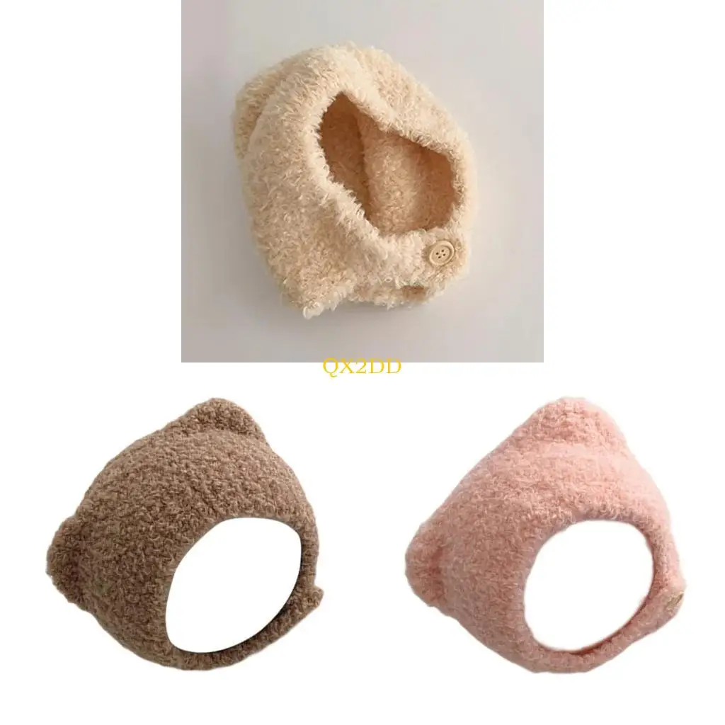 

QX2D шапка-ушанка для малышей, уютные и удобные вязаные плюшевые шапки для использования на открытом воздухе, детский защитный