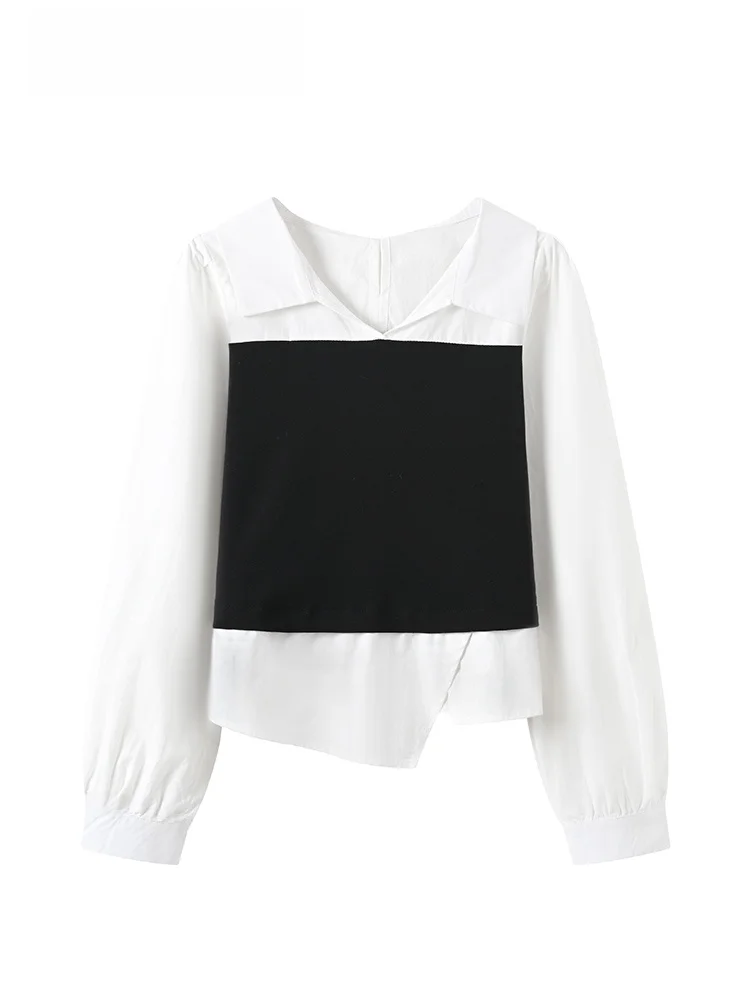 

Женская рубашка CaraCLUB больших размеров с длинным рукавом, новинка ранней весны, модный асимметричный универсальный топ, дышащий, приятный к телу.