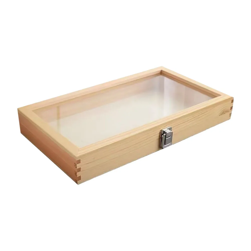 

Transparent Lid Wooden Specimen Display Box Dustproof Storage Case Vintage Butterfly Collector Display Case Shadow Box