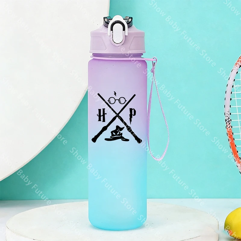 

Gradient Water Bottle 750ML for Adult Cartoon Harrys Potters Large Capacity Portable Drinking Bottles Outdoor Sport Water Cup