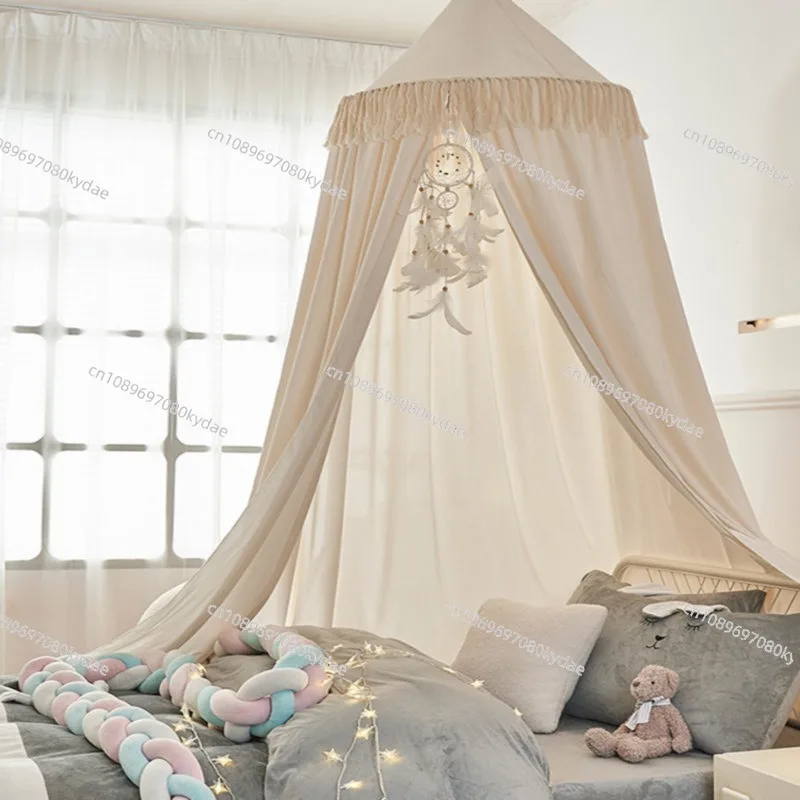 Children's Room Dome Fringe Hanging Spike Bed Mantle Ceiling Princess Wind Free Installation Household Bedroom Blackout