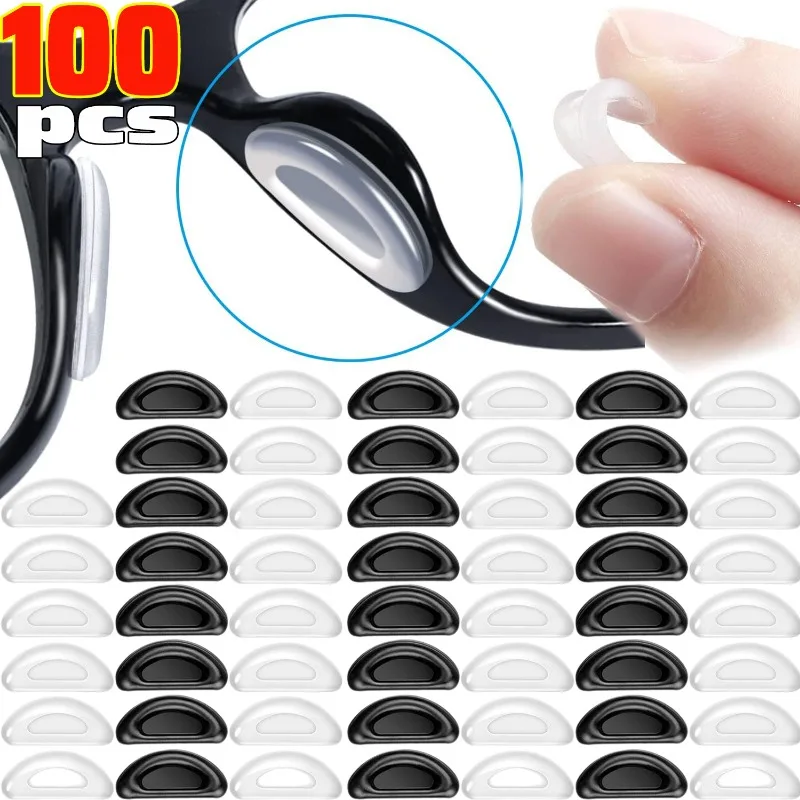 10/100 Stück Silikon Rutschfeste Nasenpads D-förmige Brillen-Nasenstütze Langlebiger Brillen-Nasenhalter Brillenzubehör