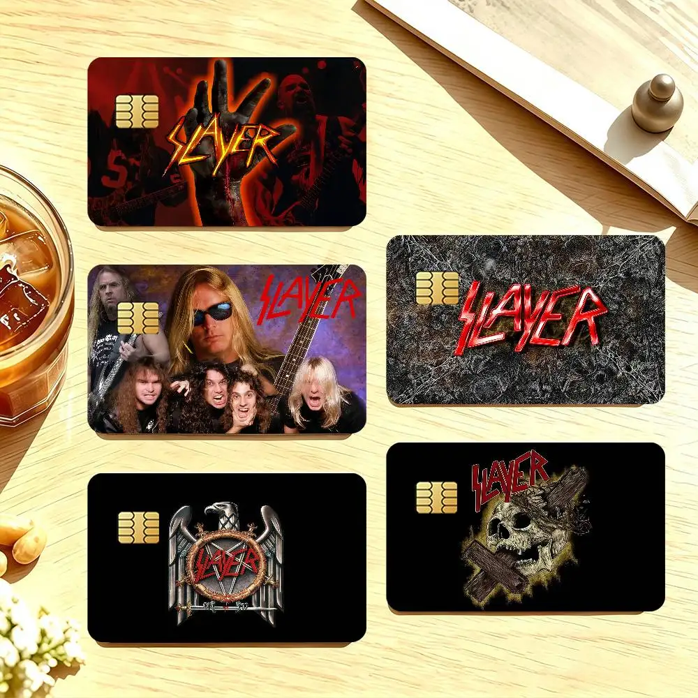 Band S-Slayer Credit Card Stickers For Bank Card Bus Metro Cards Waterproof Anti-Scratch Gift 4PCS