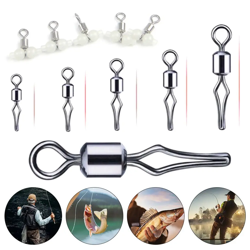 10/100 pcs Fishing Hook Sub Clamp Double Hook Quick Hanging Quick Sub Connector Parts Fishing Gear Stainless Steel Quick Link