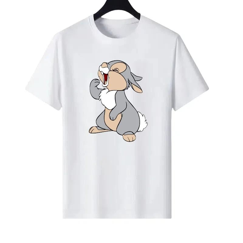 

Disney Bambi Pattern Woman Fashion Round Neck Parent-child Clothing Casual Ladies Cheap Short Sleeves T-Shirt Men Sweatshirts