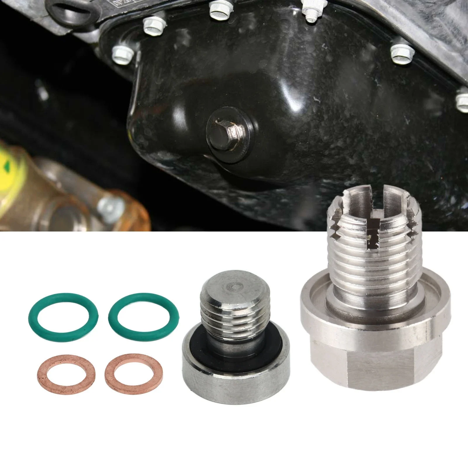 

Негабаритная сливная пробка из нержавеющей стали, самонарезные комплекты для ремонта резьбы масляного поддона с шестигранным ключом, уплотнительное кольцо