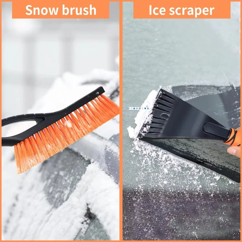 فرشاة ثلج عالمية للسيارة مع مكشطة ثلج قابلة للفصل ومجرفة لإزالة الثلوج في الشتاء وإزالة الجليد على الزجاج الأمامي
