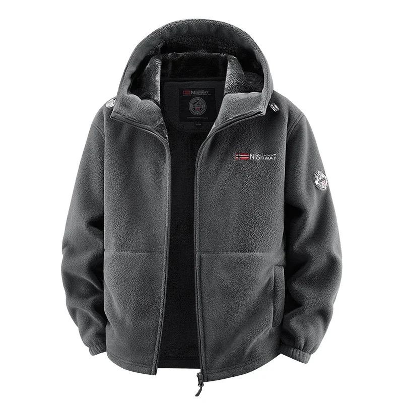 

Мужская спортивная куртка-толстовка с капюшоном на открытом воздухе, теплая флисовая подкладка, ветрозащитное флисовое пальто из софтшелла с внутренней стороны и карманами на молнии