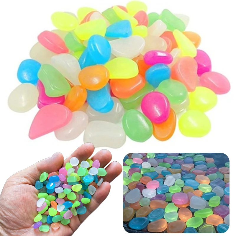 100g/200g Luminous Glow Stones – Round Pebbles for Night Glow Decor, Aquarium, Garden & DIY Craft (Day & Night Effect) TMZ