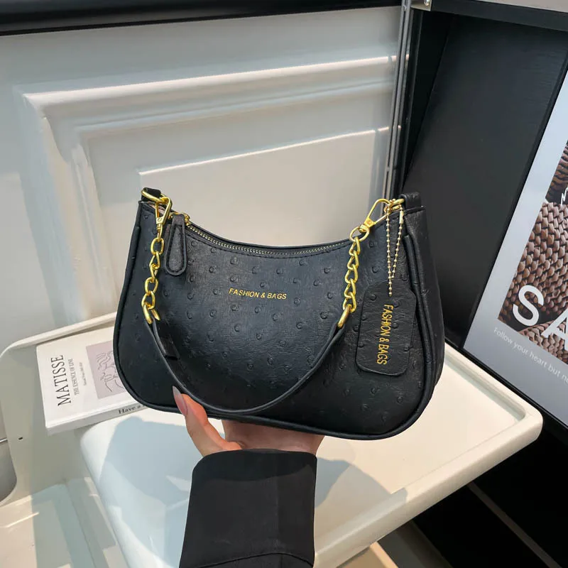 2026 Women Light Luxury New High-end Women's Bag Soft  Pattern Underarm Bag Casual Dumpling Bag