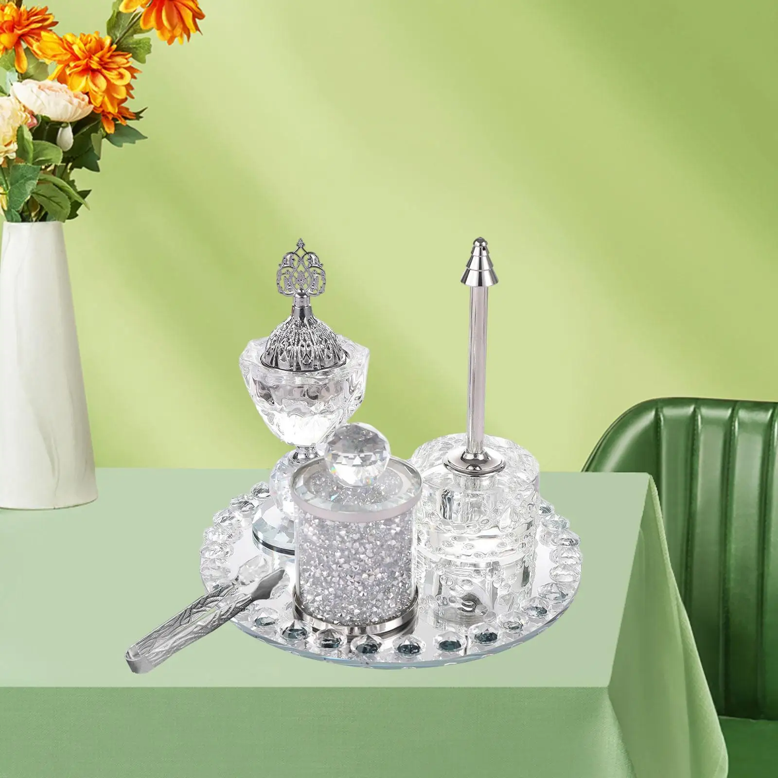 

5x Glass Incense Burner Set Traditional Arabian Incense Holder for SPA Yoga