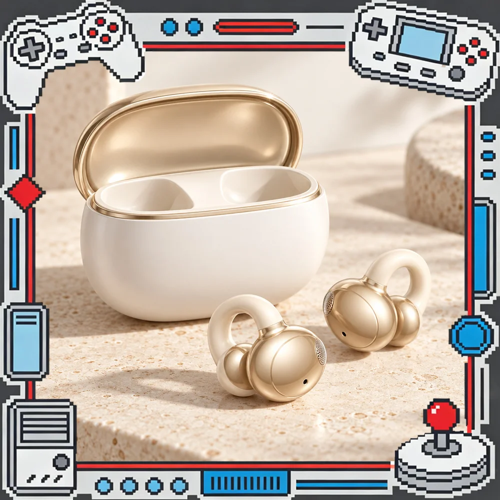 AIGO CA88 Open-Ear Clip-On Wireless Bluetooth Earbuds with 12mm Drivers and Directional Sound For Gifts