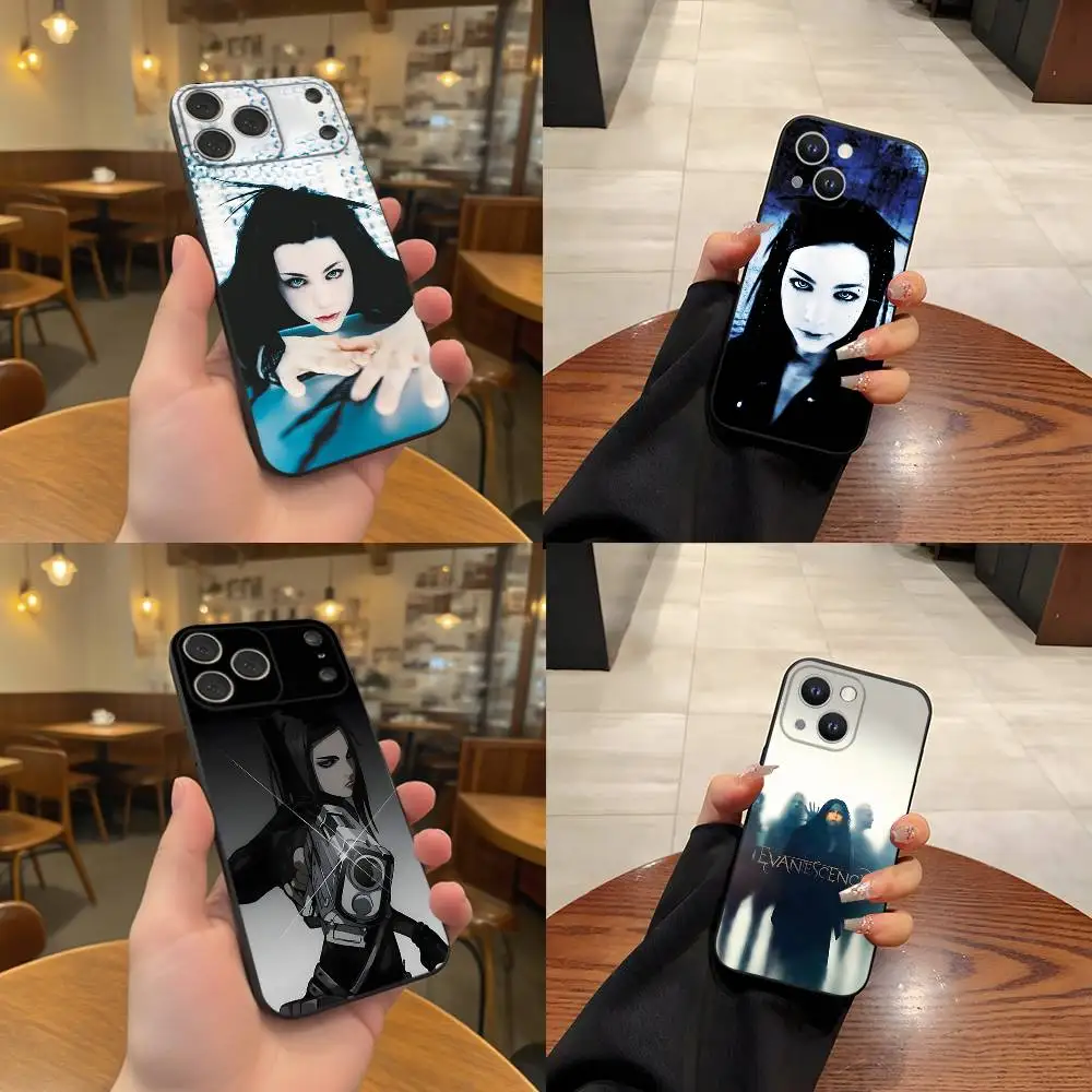 

Evanescence Amy Lee For iPhone 17,16,15,14,13,12,11,Pro,Max,Plus Black Soft Cover Phone Case
